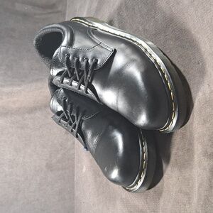 Dr. Martens Industrial Steel Toe Black Leather Safety Shoes VG- US M9 W10